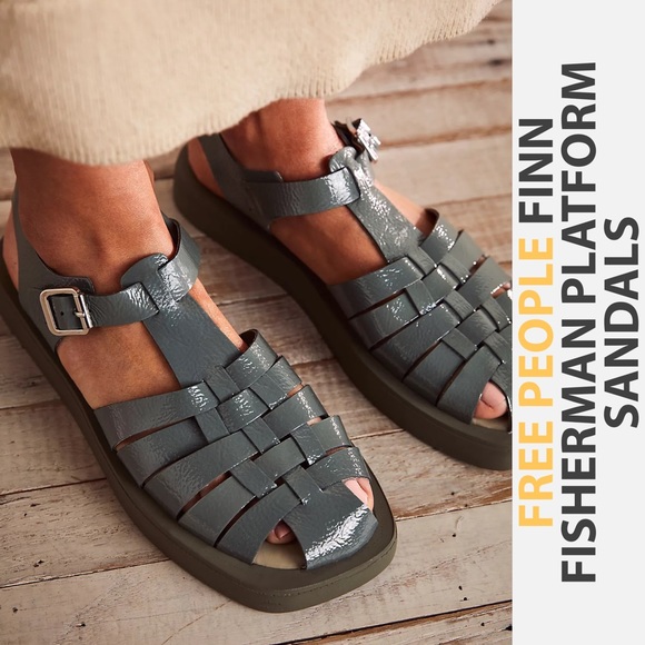 🌟FREE PEOPLE Finn Fisherman Platform Sandals-Sea Serpent color-Size 8 & 9 - Picture 7 of 15